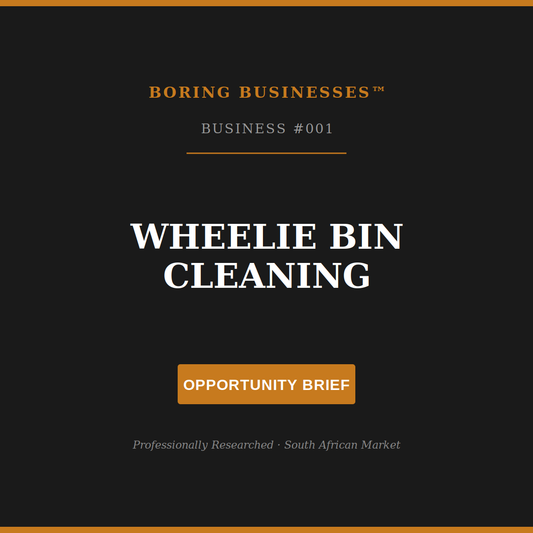 Boring Business #001: Wheelie Bin Cleaning — Launch Kit
