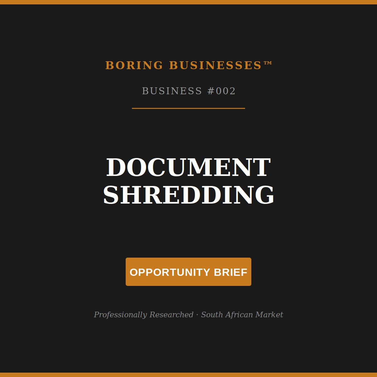 Boring Business #002: Document Shredding Collection — Business-in-a-Box