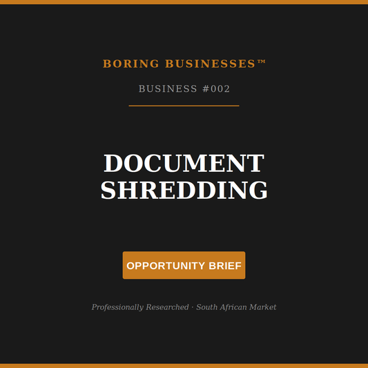 Boring Business #002: Document Shredding Collection — Business-in-a-Box