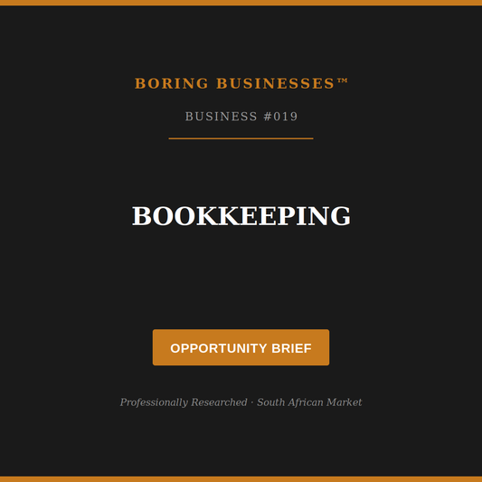 Boring Business #019: Bookkeeping — Opportunity Brief