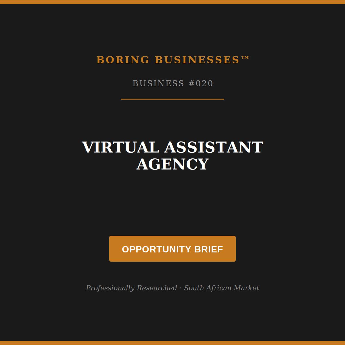 Boring Business #021: CRM Setup — Opportunity Brief