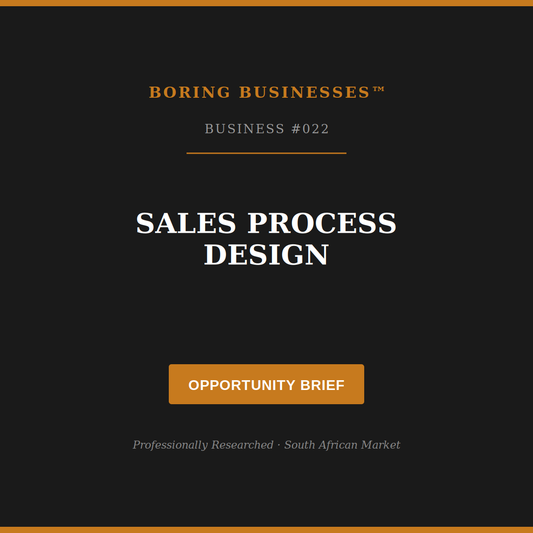 Boring Business #022: Sales Process Design — Opportunity Brief