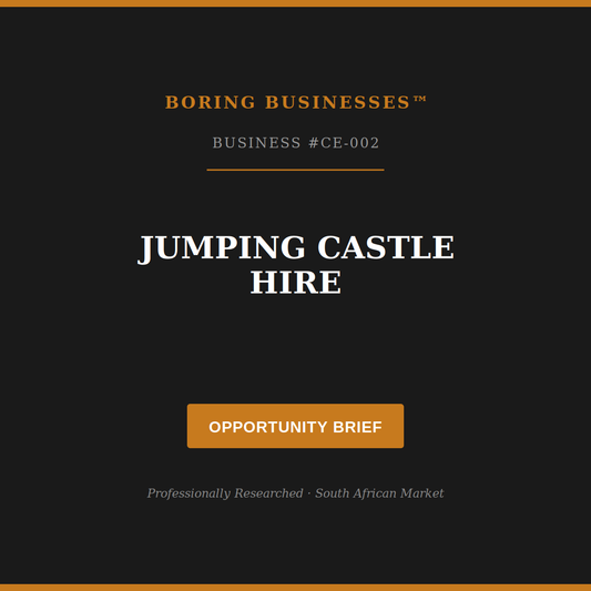 Boring Business #CE-002: Jumping Castle Hire — Opportunity Brief