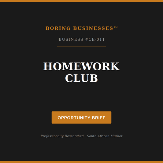 Boring Business #CE-011: Homework Club — Opportunity Brief