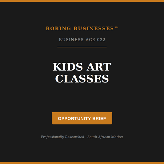 Boring Business #CE-022: Kids Art Classes — Opportunity Brief