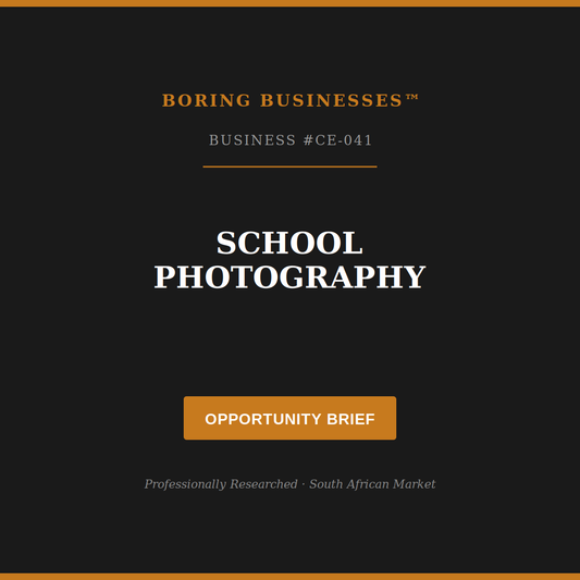 Boring Business #CE-041: School Photography — Opportunity Brief